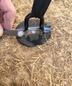 Eurmax USA 4-Pc Pack Spiral Stakes Heavy Duty Anchor Kit Ice Screw Anchor for Trampoline, Tents, tarps, Canopies,car Ports,Dog tie Out and etc Bonus Tie Down Straps 4-Pc Pack (Black) Black 33 B1TaFdjToeS