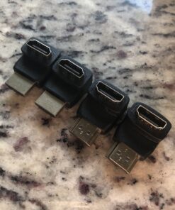 Twisted Veins HDMI 90 & 270 Degree, 4-Pack, Right Angle Adapters/Connectors, Supports HDMI 2.0b 4K 60hz HDR 270 & 90 Degree Adapters, 4 pack 40 B1Tca5leaS