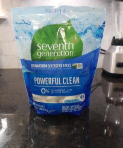 Seventh Generation Dishwasher Detergent Packs for Sparkling Dishes Free & Clear Dishwasher Tabs 45 Count, Pack of 2 (Packaging May Vary) Free and Clear 45 Count (Pack of 2) 39 B1Te Z4sN3S