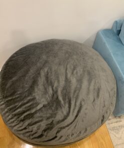 Amazon Basics Memory Foam Filled Bean Bag Chair with Microfiber Cover 4 ft, Grey, Solid 24 B1UBzMf3GxS