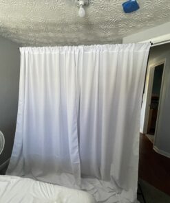 BalsaCircle 10 ft x 10 ft White Polyester Photography Backdrop Drapes Curtains Panels - Wedding Decorations Home Party Reception Supplies 31 B1UYFmGHGES
