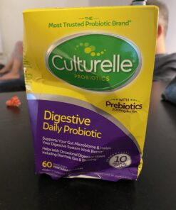 Culturelle Daily Probiotic, Digestive Health Capsules, 60 Count Unflavored 60 Count (Pack of 1) 24 B1VAMunBrLS