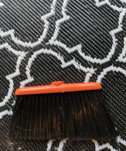 TreeLen Broom and Dustpan Set with 52" Long Handle for Home Kitchen Room Office Lobby Floor Use Upright Stand Up Stand Up Broom with Dustpan Combo A Orange Broom and Dustpan 42 B1VNIVwaByS