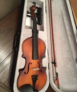 Mendini By Cecilio Violin For Beginners, Kids & Adults - Beginner Kit For Student w/Hard Case, Rosin, Bow - Starter Violins, Wooden Stringed Musical Instruments 4/4 MV300 Antique 62 B1VkcUfO0MS