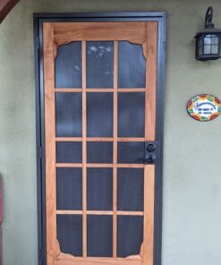 Prime-Line 3809BZ3068-I-WF Woodguard Steel Security Door – Traditional Screen Door Style with the Strength of a Steel Security Door – Steel and Wood Construction, Non-Handed, Bronze (Single Pack) 35 B1VnkNscB3S