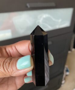 Healing Crystal Wands,2" Amethyst Crystal, Rose Quartz,Clear Quartz and Black Obsidian£¬6 Faceted Reiki Chakra Stones 4 pcs Pink,clear Quartz,black Obsidian,amethyst 2" Tall 65 B1VyE64h3DS