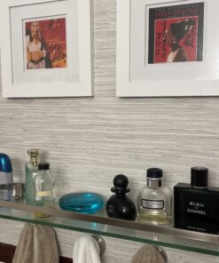 Organize It All Wall Mounting Glass Shelf with Nickle Finish and Rail 41 B1WJKPYP62S