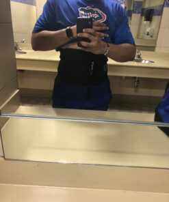 ActiveGear Waist Trimmer Belt Slim Body Sweat Wrap for Stomach and Back Lumbar Support Blue Medium 26 B1WVLDye 4S