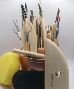 Arteza Pottery & Polymer Clay Tools, 42-Piece Sculpting Set, Steel Tip Tools with Wooden Handles, for Pottery Modeling, Smoothing, Carving & Ceramics 38 B1Wi40quvnS