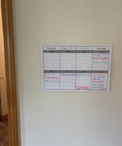 Dry Erase Monthly Extra Large White board Calendar for Wall, 38" by 50", Jumbo Laminated Erasable One Month Whiteboard Calendar, Huge Oversized Blank 30-Day Poster with Lines and Squares 32 B1WljowRFuS