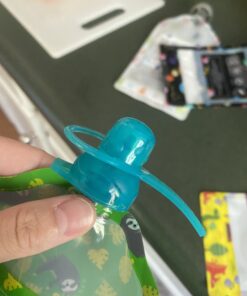 ChooMee SoftSip Food Pouch Top | Baby Led Weaning | No Spill Flow Control Valve, Protects Childs Mouth, 100% Silicone, BPA Free | 2CT Orange Aqua 61 B1WtgC7TESS