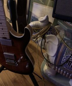 GLS Audio Instrument Cable - 1/4 Inch TS to 1/4 Inch Instrument Cable for Bass/Electric Guitar- Brown/Yellow Braided Tweed, 20ft 20 Ft. Straight Gold 33 B1XBLM28TyS