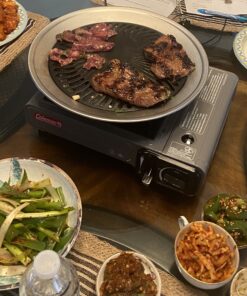 Kitchen + Home Stove Top Smokeless Grill Indoor BBQ, Stainless Steel with Double Coated Non Stick Surface Stove Top Grill 66 B1XiumYW0aS