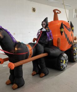 11.5 Foot Long Inflatable Grim Reaper Driving Pumpkin Carriage 35 B1XmKfGdNSS