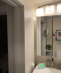 JERDON Two-Sided Wall-Mounted Makeup Mirror - Makeup Mirror with 5X Magnification & Wall-Mount Arm - 8-Inch Diameter Mirror with Nickel Finish Wall Mount - Model JP7506N 33 B1XyGMUECS 2