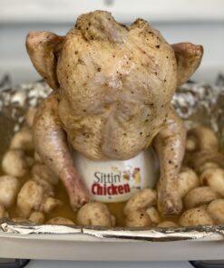 Sittin' Chicken & Turkey Ceramic Beer Can Roaster & Steamer Combo Pack- Easily Infuse flavors Into Your Meat- Wide Ceramic Base for Oven Or Grill Use- Great Meal Prep Accessories for BBQing & Grilling 27 B1ZZBiiNyoS