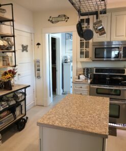 Rogar Hammered Steel Rectangular Pot Rack with Grid and Chrome Accessories 30-in. 31 B1aAYXkoSnS