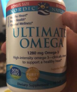 Nordic Naturals Ultimate Omega, Lemon Flavor - 90 Soft Gels - 1280 mg Omega-3 - High-Potency Omega-3 Fish Oil Supplement with EPA & DHA - Promotes Brain & Heart Health - Non-GMO - 45 Servings 90 Count (Pack of 1) 34 B1aWhL25LoS