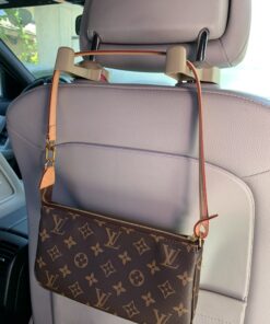 IPELY Universal Car Vehicle Back Seat Headrest Hanger Holder Hook for Bag Purse Cloth Grocery (Dark Beige -Set of 2) Dark Beige 35 B1akLJ563ZS