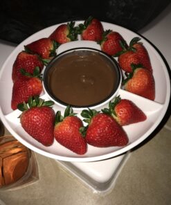 Electric Fondue Maker Deluxe Set w 4 Forks, Removable Serving Tray & Melting/Warming Setting - Great for Dipping Snacks Marshmallows Bread in Chocolate, Caramel, Cheese, Sauce - Appetizers & Desserts 35 B1bnVzMT6TS