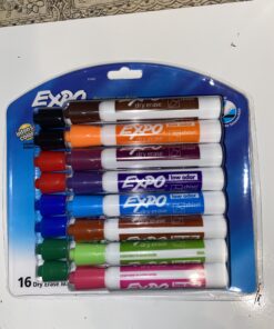 EXPO Low Odor Dry Erase Markers, Chisel Tip, Assorted Colors, 16 Pack 16 Count (Pack of 1) 61 B1cIQddK1WS