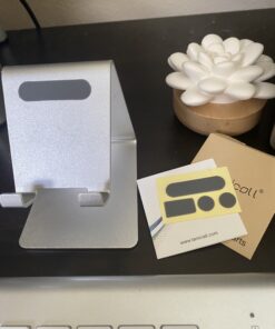 Lamicall Cell Phone Stand, Desk Phone Holder Cradle, Compatible with Phone 12 Mini 11 Pro Xs Max XR X 8 7 6 Plus SE, All Smartphones Charging Dock, Office Desktop Accessories - Silver Sliver 53 B1cKq BTluS