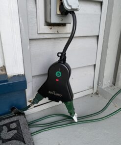 BN-LINK Outdoor Indoor Wireless Remote Control 3-Prong Outlet Weather Proof Heavy Duty 15 AMP Compact (Black) 3 Grounded Outlets with Remote 6-inch Cord 100ft Range ETL Listed 131R 47 B1dBayGoBPS 1