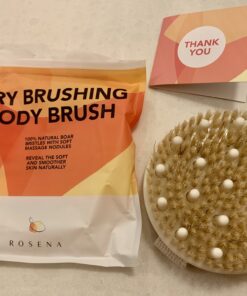 Dry Brushing Body Brush - Best for Exfoliating Dry Skin, Lymphatic Drainage and Cellulite Treatment - Organic Spa Exfoliator and Massage Scrub Brush with Natural Boar Bristles 1 Count (Pack of 1) 36 B1dPrphycpS
