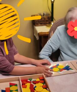 Melissa & Doug Pattern Blocks and Boards - Wooden Classic Toy With 120 Solid Wood Shapes and 5 Double-Sided Panels, Multi-colored - STEAM Animals, Tangrams Puzzle For Kids Ages 3+ Standard 67 B1dvBqDzi8S