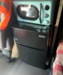 Midea WHD-113FB1 Double Door Mini Fridge with Freezer for Bedroom Office or Dorm with Adjustable Remove Glass Shelves Compact Refrigerator, 3.1 cu ft, Black 59 B1e47DPpWfS