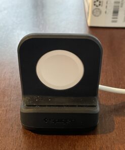 Spigen S350 Designed for Apple Watch Charger Stand Apple Watch Ultra 2/Apple Watch Ultra, Series 9/8/SE2/7/6/SE/5/4/3/2/1 49/45/44/42/41/40/38mm Durable TPU with Non-Slip Stable Base - Black 65 B1eWQRk4j2S