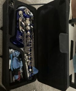 Glory Blue/Silver keys E Flat Alto Saxophone with 11reeds,8 Pads cushions,case,carekit 23 B1edNCxoYQS