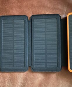 Hiluckey Solar Charger 25000mAh, Outdoor USB C Portable Power Bank with 4 Solar Panels, 3A Fast Charge External Battery Pack with 3 USB Outputs Compatible with Smartphones, Tablets, etc. Orange 53 B1ekPFloABS
