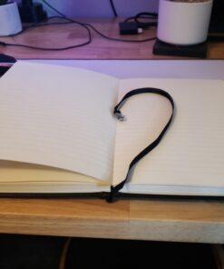 Ruled Notebook/Journal - Lined Journal for Writing, 5.75'' x 8.4'' Notebook Journal, 146 pages Faux Leather Notebook with Thick Paper, Waterproof Hardcover, Elastic Closure black 38 B1epBemShiS