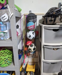 Rubbermaid Garage FastTrack Vertical Ball Rack, Satin Nickel, Wall Mounted Storage System, Holds up to 50 pounds, for Home/Garage 51 B1fC1gZWHS