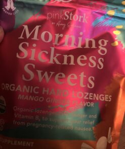 Pink Stork Morning Sickness Sweets, Organic Mango Ginger Candy with Vitamin B6 for Morning Sickness Support and Occasional Motion Sickness, Pregnancy Must Haves - 30 Wrapped Drops 28 B1fCwfZsg0S