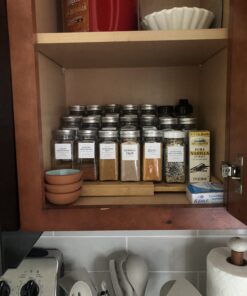 Seville Classics Bamboo Premium Wood 3-Tier Step Shelf Spice & Seasoning Storage Rack Organizer for Kitchen, Cabinet, Countertop, Pantry, Bathroom, Salon, Expandable 8.5"-15" W Expandable 8.5" - 15" W 33 B1gJdHolAFS 1