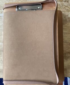 AZXCG Leather Portfolio Binder,3 Ring Binder Padfolio with Zipper fits up to 13.3" Laptop, Professional Organizer, Business Folder with Clipboard, Leather Notepad Holder Brown Graduation Gift Standard 44 B1ggEgcPCLS