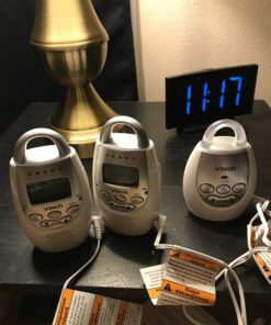 VTech DM221-2 Audio Baby Monitor with up to 1,000 ft of Range, Vibrating Sound-Alert, Talk Back Intercom, Night Light Loop & Two Parent Units, White 38 B1gjxhmLVES 1