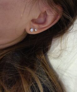 Jstyle Stud Earrings for Women Mens Stainless Steel Earrings, 3-8mm Round Cubic Zirconia Earrings Studs Ear Piercing Jewelry Set Silver Tone 23 B1gvZkOGqWS