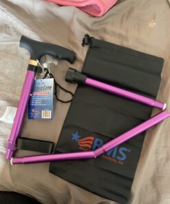 RMS Folding Cane - Foldable Walking Cane with Adjustable Height - Collapsible and Lightweight - Soft Ergonomic Handle for Comfortable Grip - Portable Walking Stick for Mobility Aid Lavender 35 B1hBX dvxS