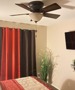 Hunter Fan Company, 51023, 42 inch Conroy Onyx Bengal Low Profile Ceiling Fan with LED Light Kit and Pull Chain Onyx Bengal finish 32 B1hE3is8czS