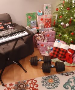 Hamzer 61-Key Electronic Piano Electric Organ Music Keyboard with Stand, Microphone, & Sticker Sheet - Black 25 B1hLQ5IFp S