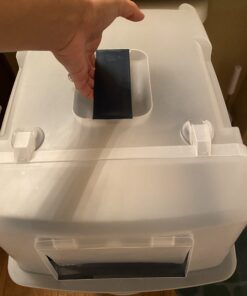 IRIS USA Large Split-Hood Cat Litter Box with Scoop and Grate, Blue Split Hooded - Navy 52 B1hlmNU3HwS