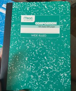 Mead Composition Notebooks, 12 Pack, Wide Ruled Paper, 9-3/4" x 7-1/2", 100 Sheets per Comp Book, Color Will Vary (73389) 37 B1iLYZjoIHS