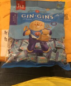 GIN GINS Super Strength Hard Ginger Candy by The Ginger People - Anti-Nausea and Digestion Aid, Individually Wrapped Healthy Candy - Super Strength Ginger Flavor, Large 1 lb Bag (16 oz) - Pack of 1 44 B1j8cUSiAS 3
