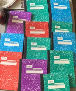Mead Composition Notebooks, 12 Pack, Wide Ruled Paper, 9-3/4" x 7-1/2", 100 Sheets per Comp Book, Color Will Vary (73389) 38 B1jGVW9dUmS