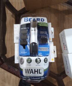 WAHL Groomsman Battery Operated Facial Hair Trimmer for Beard & Mustache Trimming Including Light Detailing and Body Grooming – Model 9906-717V Silver 18 B1jfcnQ6a S