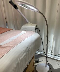 Brightech LightView Pro Magnifying Floor Lamp - Hands Free Magnifier with Bright LED Light for Reading - Work Light with Flexible Gooseneck - Standing Mag Lamp 3 Diopter (1.75x) 38 B1k1veQasDS