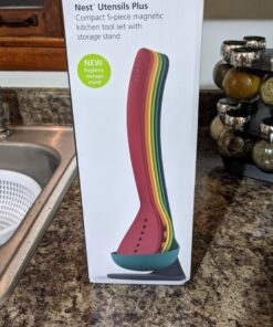 Joseph Joseph Nest Utensils Compact Stacking Kitchen Tool Set with Magnetic Storage Stand Nylon, 5-piece, Multicolored 1 EA Multicolour 17 B1k4qbxguxS